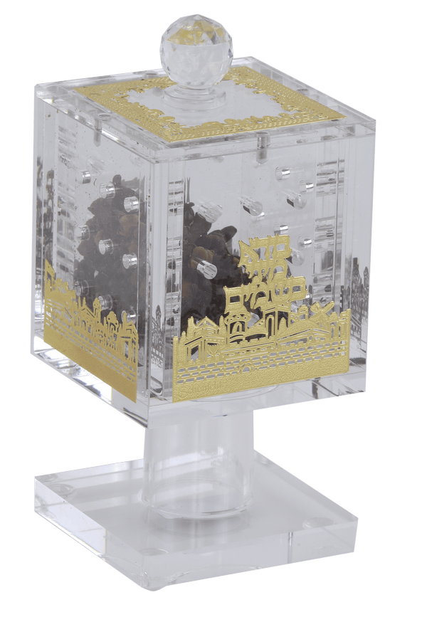 Acrylic Besomim Holder with Gold Plates-0