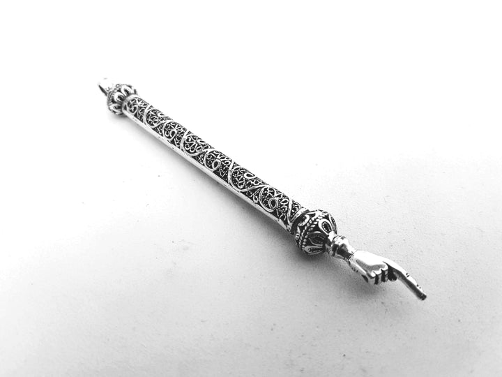 Small Yad Torah Pointer, Jewish Wedding gift, Judaica Gift, Yemenite Filigree Art, Sterling Silver, Handmade In Israel, Model 131