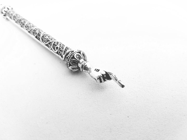 Small Yad Torah Pointer, Jewish Wedding gift, Judaica Gift, Yemenite Filigree Art, Sterling Silver, Handmade In Israel, Model 131