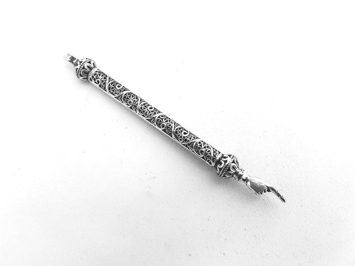 Small Yad Torah Pointer, Jewish Wedding gift, Judaica Gift, Yemenite Filigree Art, Sterling Silver, Handmade In Israel, Model 131