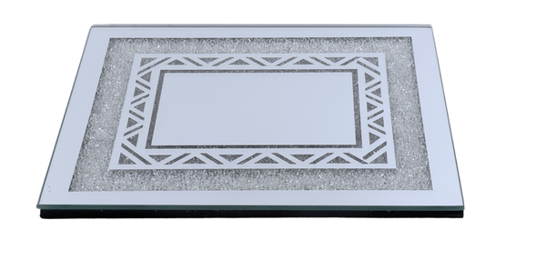 Mirror Tray with White Diamond - 8"x10"-0