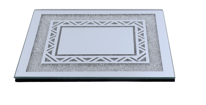 Mirror Tray with White Diamond - 8"x10"-0