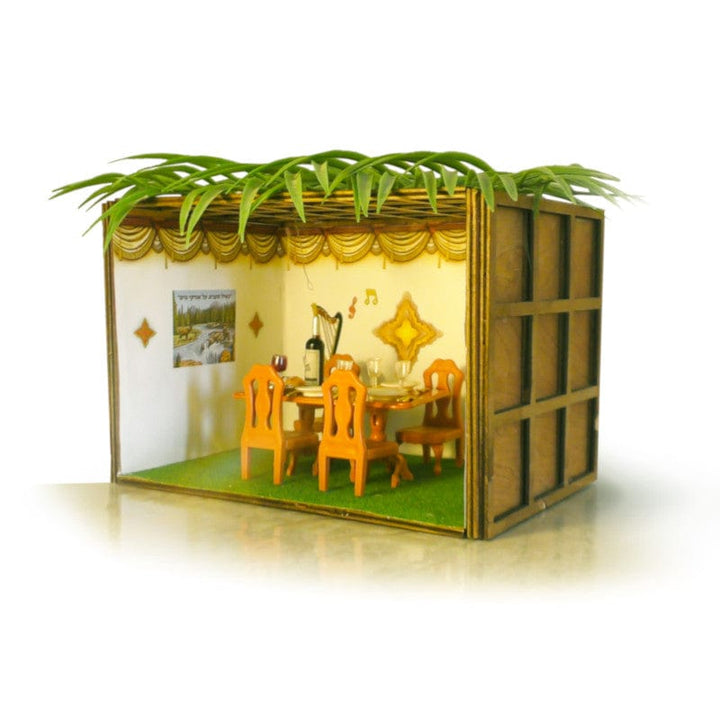 Wooden Sukkah Miniature - Classic 6.5"x6.5"x9"-0