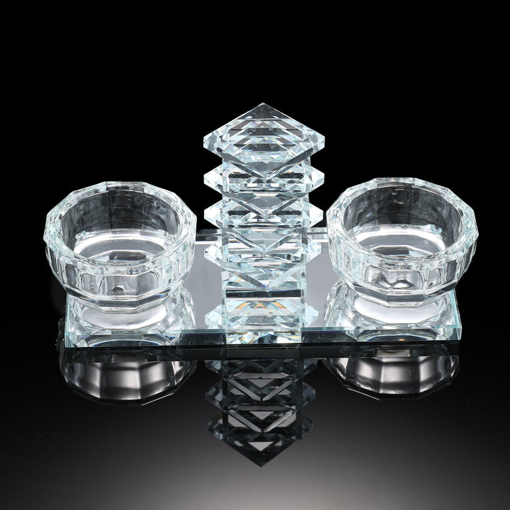 Clear Crystal Salt Holder 4x5.5"-0