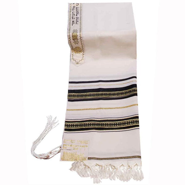 Wool Tallit with Decorative Ribbon Style # 18