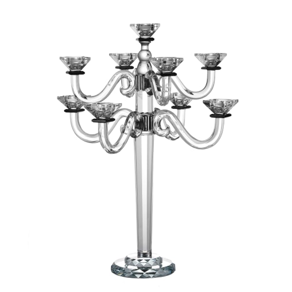 Crystal Candelabra 9 Branch with Black Rim 22"