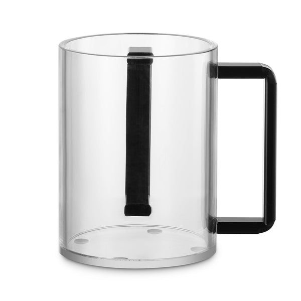 Acrylic Washing Cup  Clear  black Handles 5"-0