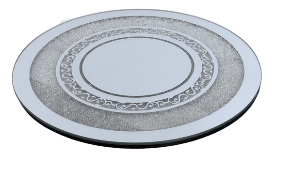 Round tray with White Diamond 12"x12"-0