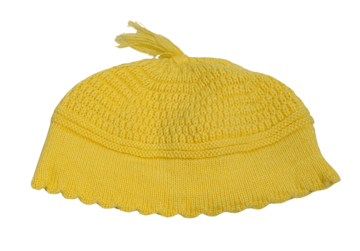 Yerushalmi Kippah Yellow Cream -Medium-0