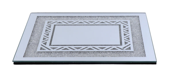 Mirror Tray with white diamond-10"x14"-0