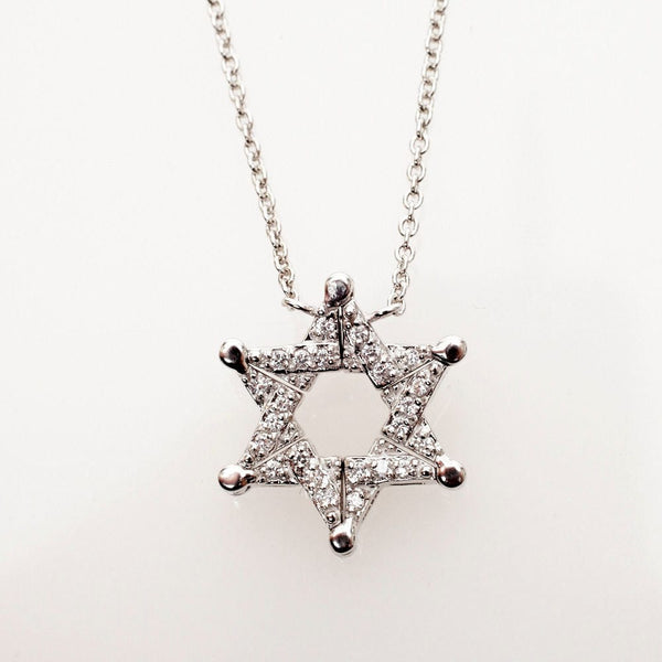 Sterling Silver Star David Butterfly Magnetic Necklace