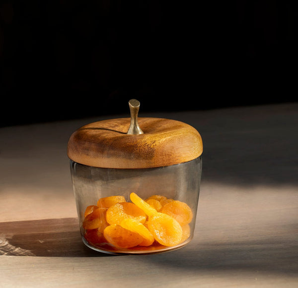 Apple Glass & Wood Jar-0