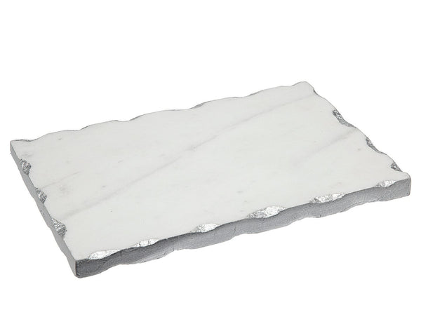 Wht Marble 9x6 Board Silver-0