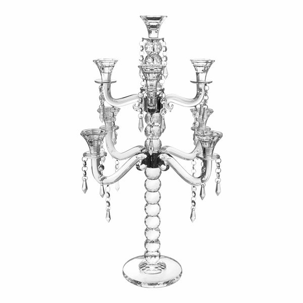 Candelabra 9 Branch with Hanging Crystals 25"-0