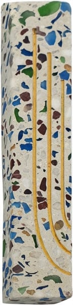 Mezuzah Cement Terrazzo and Marble 8 cm