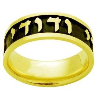 14 Kt Raised Lettered Hebrew Ring 
