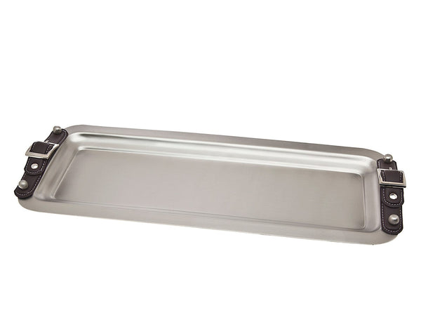 Rect Tray With Leather Handles-0