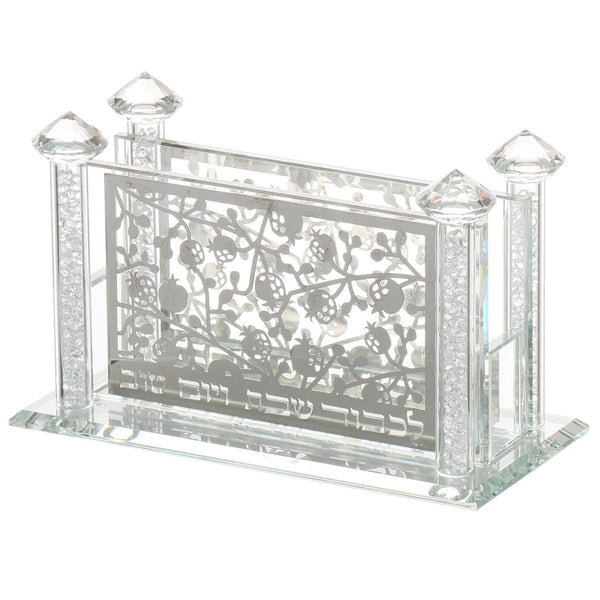 Crystal Match Box With Silver Plate 5.14x2.58x3.14"-0