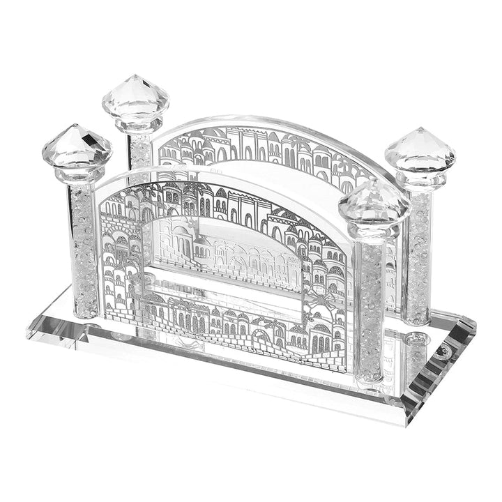 Crystal Napkin Holder Jerusalem Silver 6x2x3 "-0