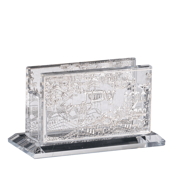 Crystal Mini Match Box Holder Jerusalem Silver 3x1.5x2-0