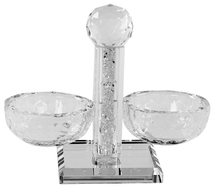 Crystal Salt Holder 4."H X 5.5"W-0