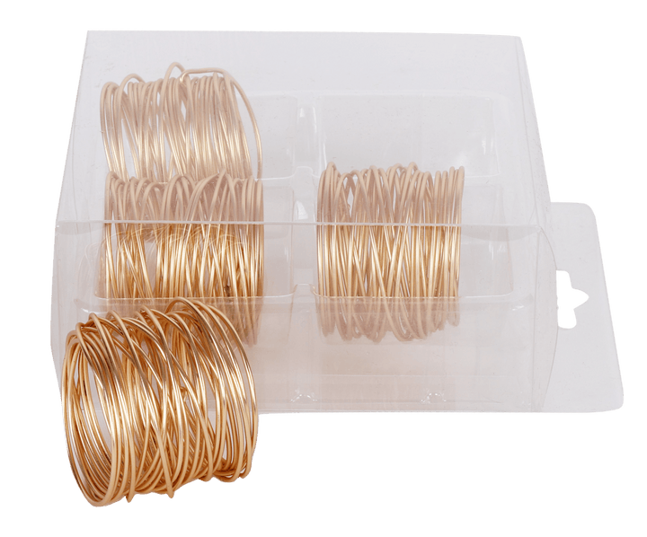 Gold Wired Napkin Ring set of 4/pvc box,-0