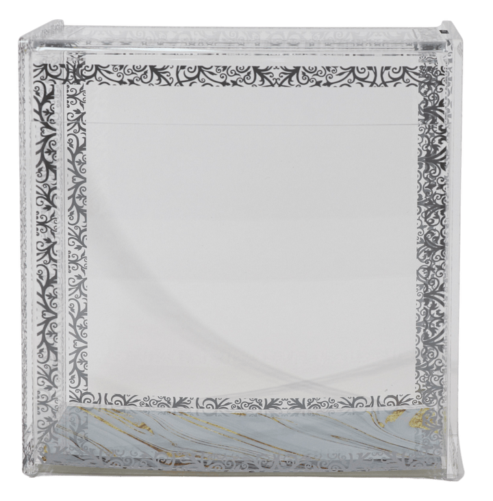 Acrylic Stand Square Matza Box - Royal Design Silver 6.5x4.5"-0