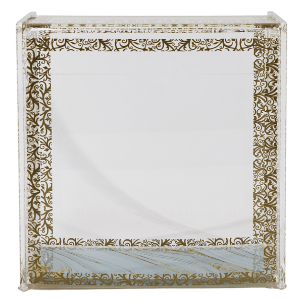Acrylic Stand Square Matza Box - Royal Design Gold 6.5x4.5"-0
