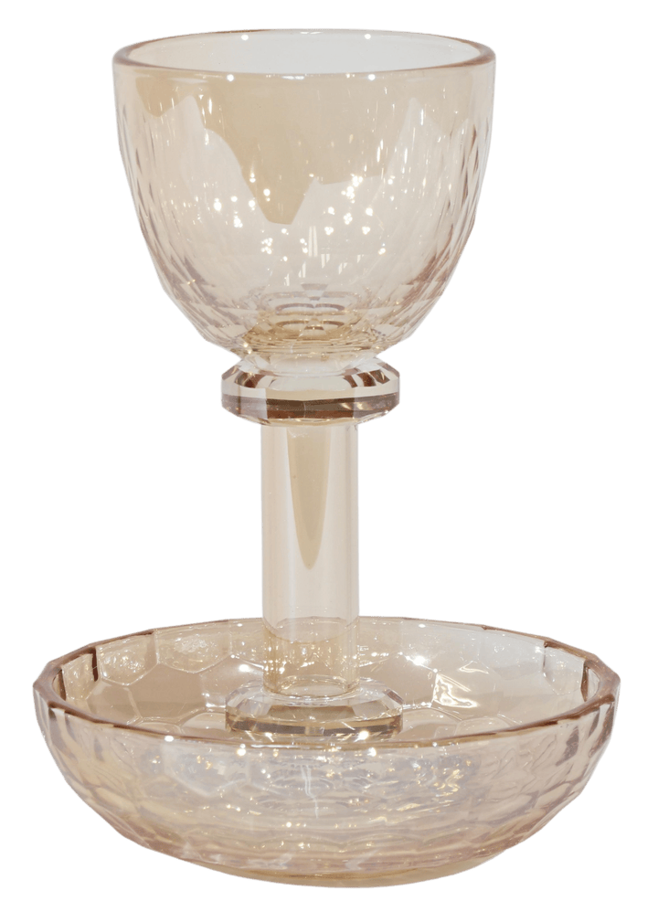 Crystal Gold Kiddush Cup with Tray 5.5"-0