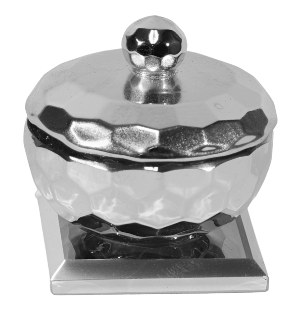 Silver Crystal Dish with Lid - 2"x2"-0
