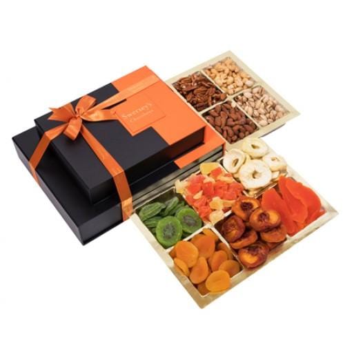 2 Tier Deluxe Dried Fruit Gift Platters & Gift Boxes Gift Basket 2 Tier Nouveau 