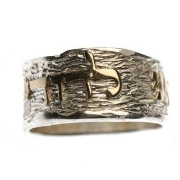 2 Tone Yellow & White Gold Ring - Beloved Silver &amp; Gold 
