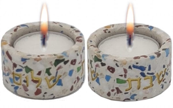 Candle Holders Cement Terrazzo and Marble Small