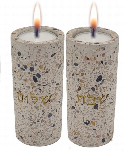 Candle Holders Cement Terrazzo and Marble Large