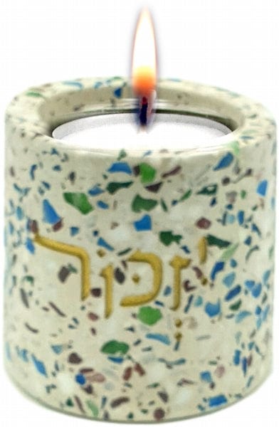 Memorial Candle Holder Stone Terrazzo and Marble