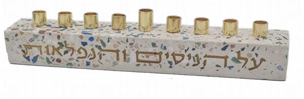 Chanukah Menorah Cement Terrazzo Strip