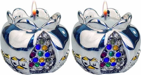 Candle Holders Pomegranate Silver