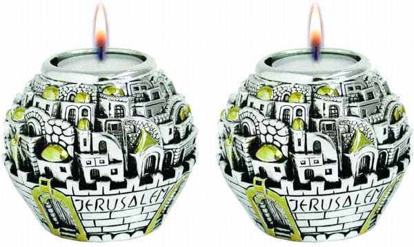 Candle Holders Jerusalem Ball Silver