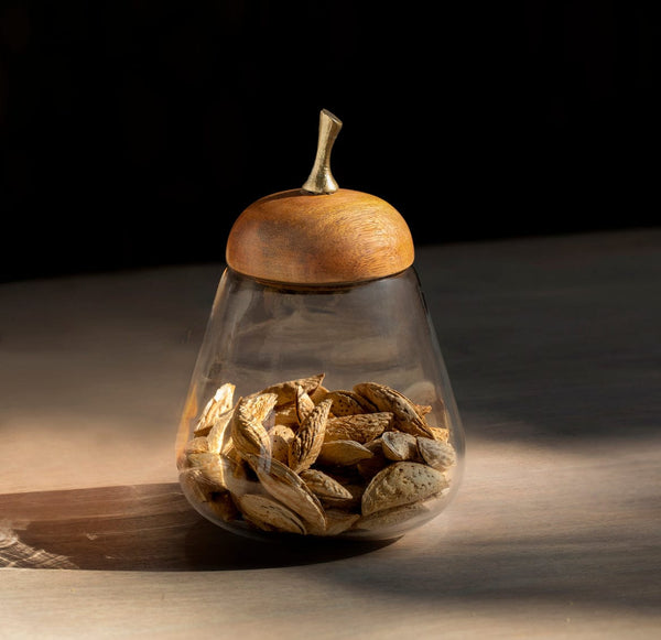 Pear Glass & Wood Jar-0