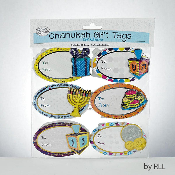3-d Chanukah Gift Tags, Self-stick, Embellished 12/pkg, Header Chanuka 