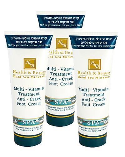 3 For Price Of 2! Multi-Vitamin Foot Cream, 3 X 180 Ml Dead Sea Minerals 