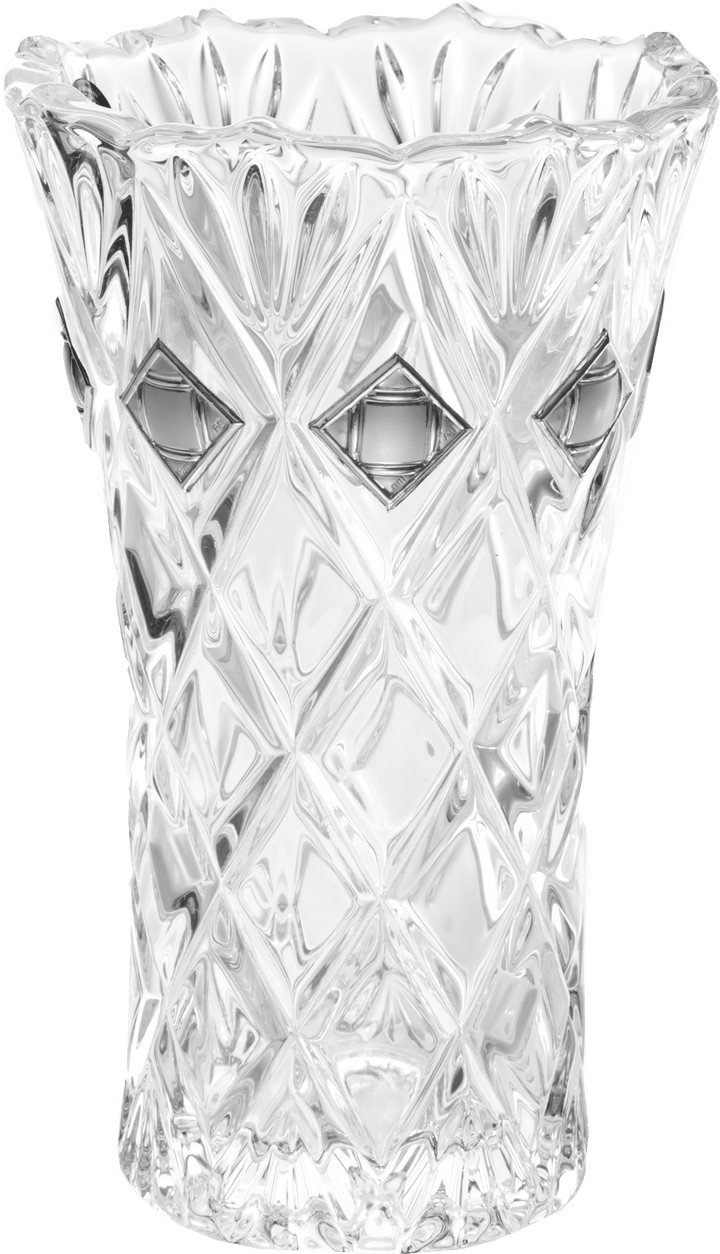 Crystal Vase Silver Cubes-0