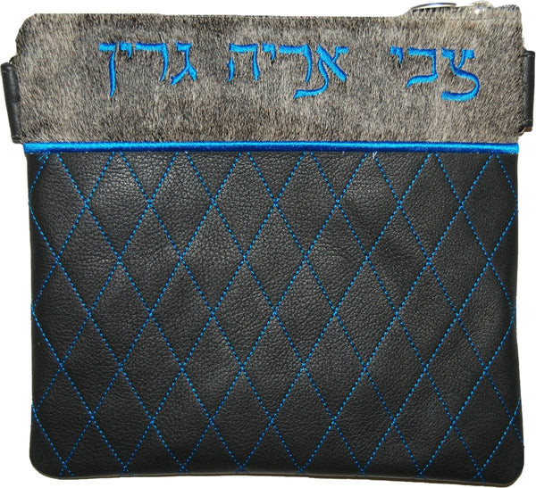 305F-GR1 Tallis/Tefillin Bags Tefillin Bright Blue Charcoal & Grey Brindle