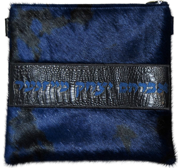 345I-BK Tallis/Tefillin Bags Tefillin Royal Blue Tie Dye Royal Blue Fur & Black croc