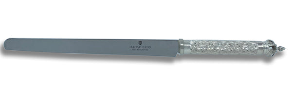 Hadad 925sc Silver Knife diamond Swiss Super Sharp Blade 16 3/4" NON Serrated-0