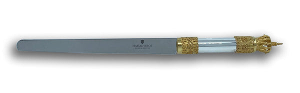 Hadad 925sc Silver & Gold Knife Swiss Super Sharp Blade Large 17 1/4" NON Serrated-0