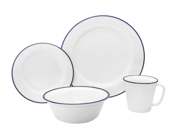 Bistro Blue Band 16 Pc Porcela