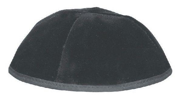 4 Part Rimmed Skullcap Black. Available In Different Sizes 