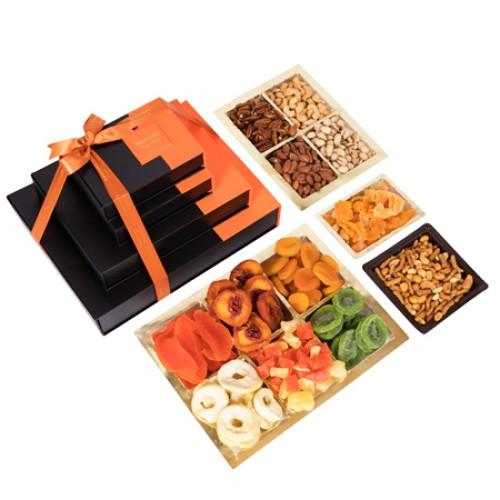 4 Tier Deluxe Dried Fruit Gift Platters & Gift Boxes Gift Basket 4 Tier Nouveau 