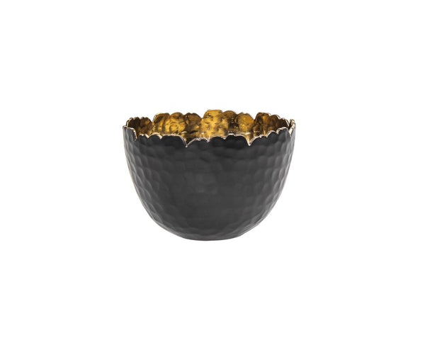 4" Black/gold Snack Bowl-0